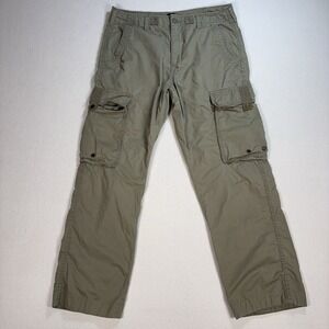 Gap Cargo Pants Men's 32x28* Light Khaki Green Straight 100% Cotton *READ*‎